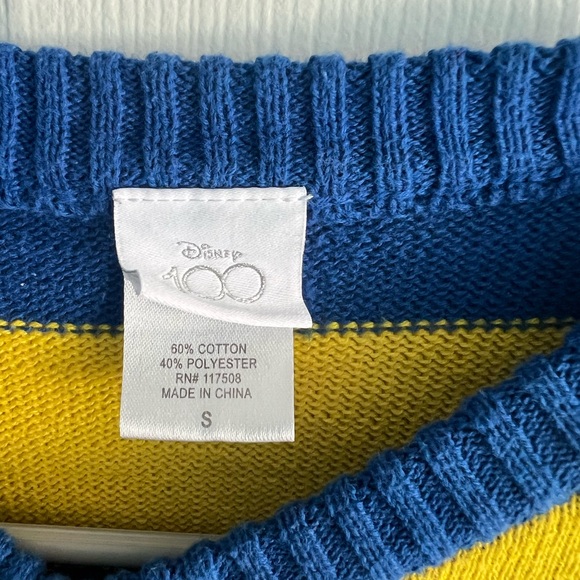 Disney Crewneck Sweater - Blue, Red, Yellow, Green Stripes with Mickey - Picture 2 of 4